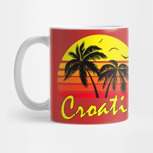 Croatia Retro Sunset Mug